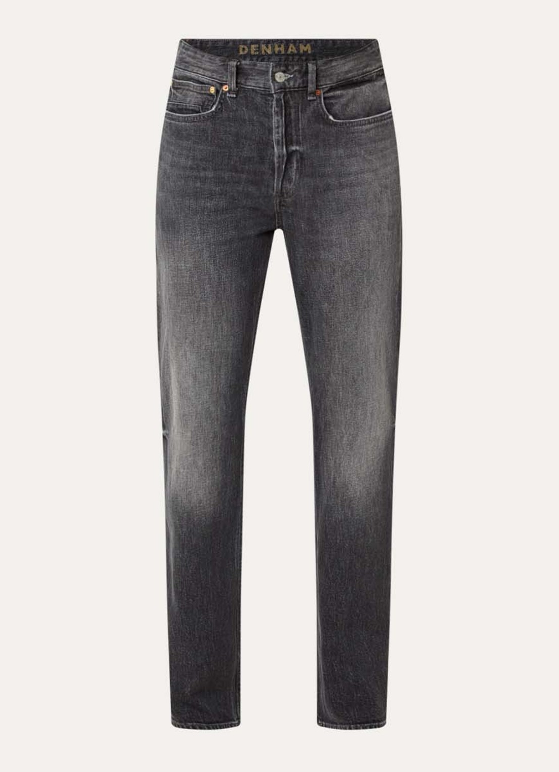 Denham Ridge C Liam straight leg jeans met gekleurde wassing - voorkant 4 donkergrijs