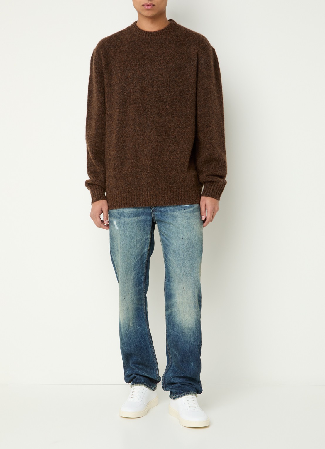 Denham Ridge R Jackson straight leg jeans met donkere wassing - voorkant 5 indigo