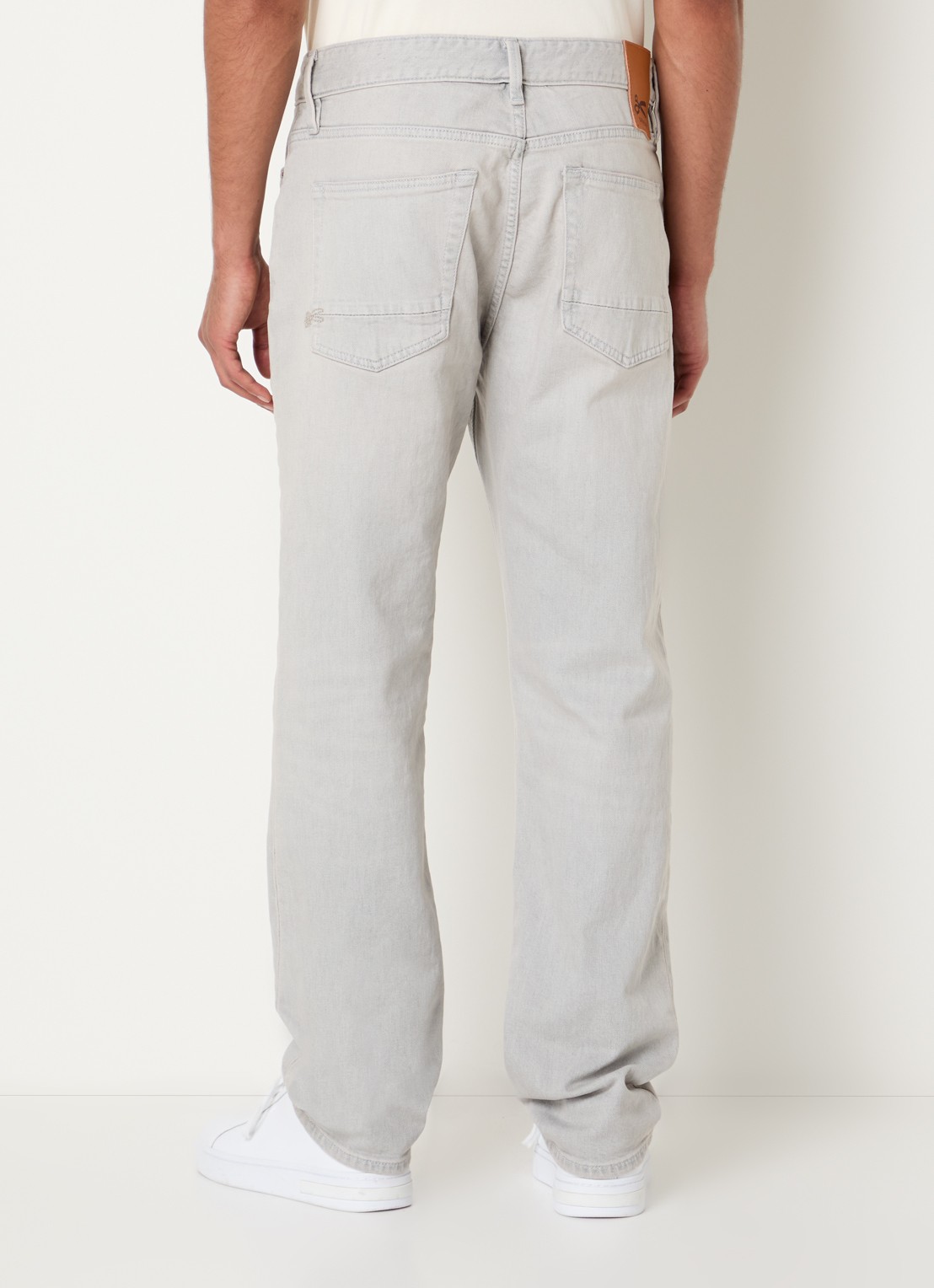 Denham Ridge straight fit jeans met steekzakken - achterkant grijs