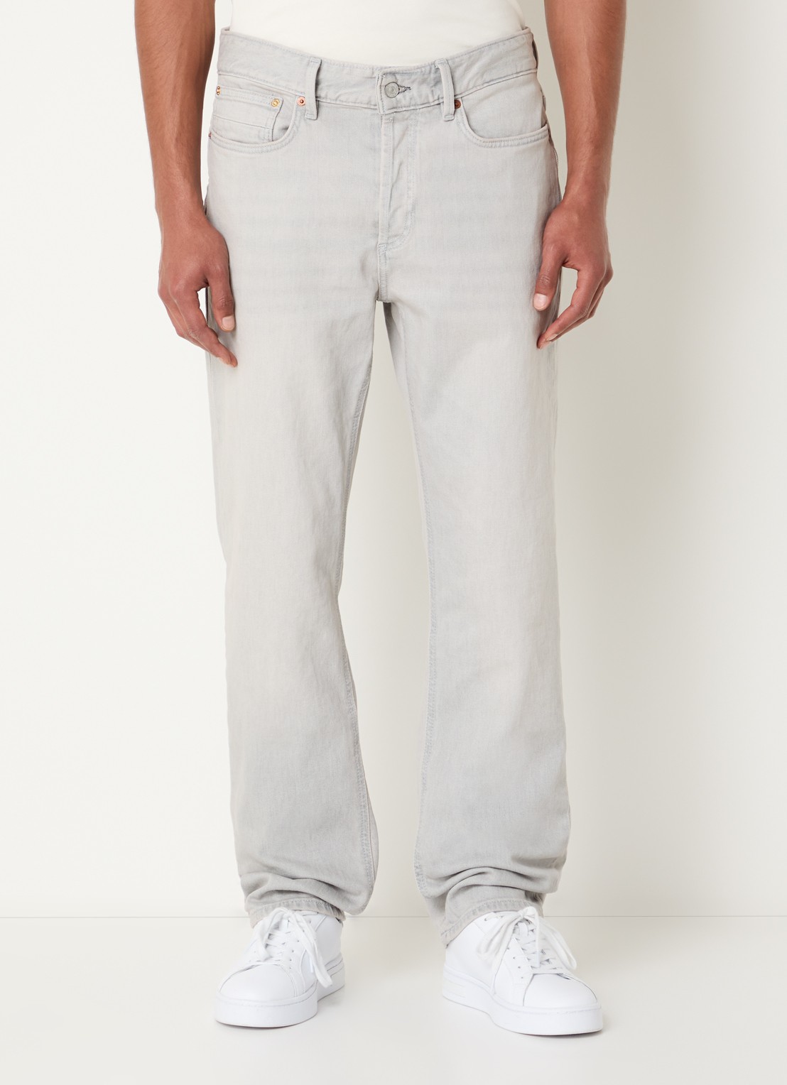 Denham Ridge straight fit jeans met steekzakken - detail 2 grijs