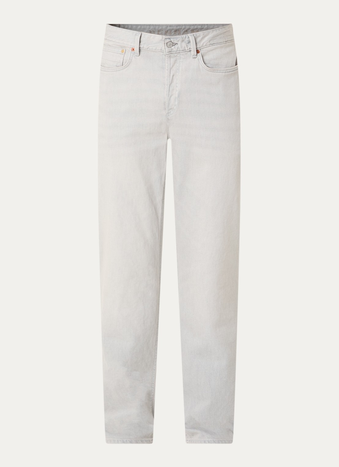 Denham Ridge straight fit jeans met steekzakken - voorkant 4 grijs