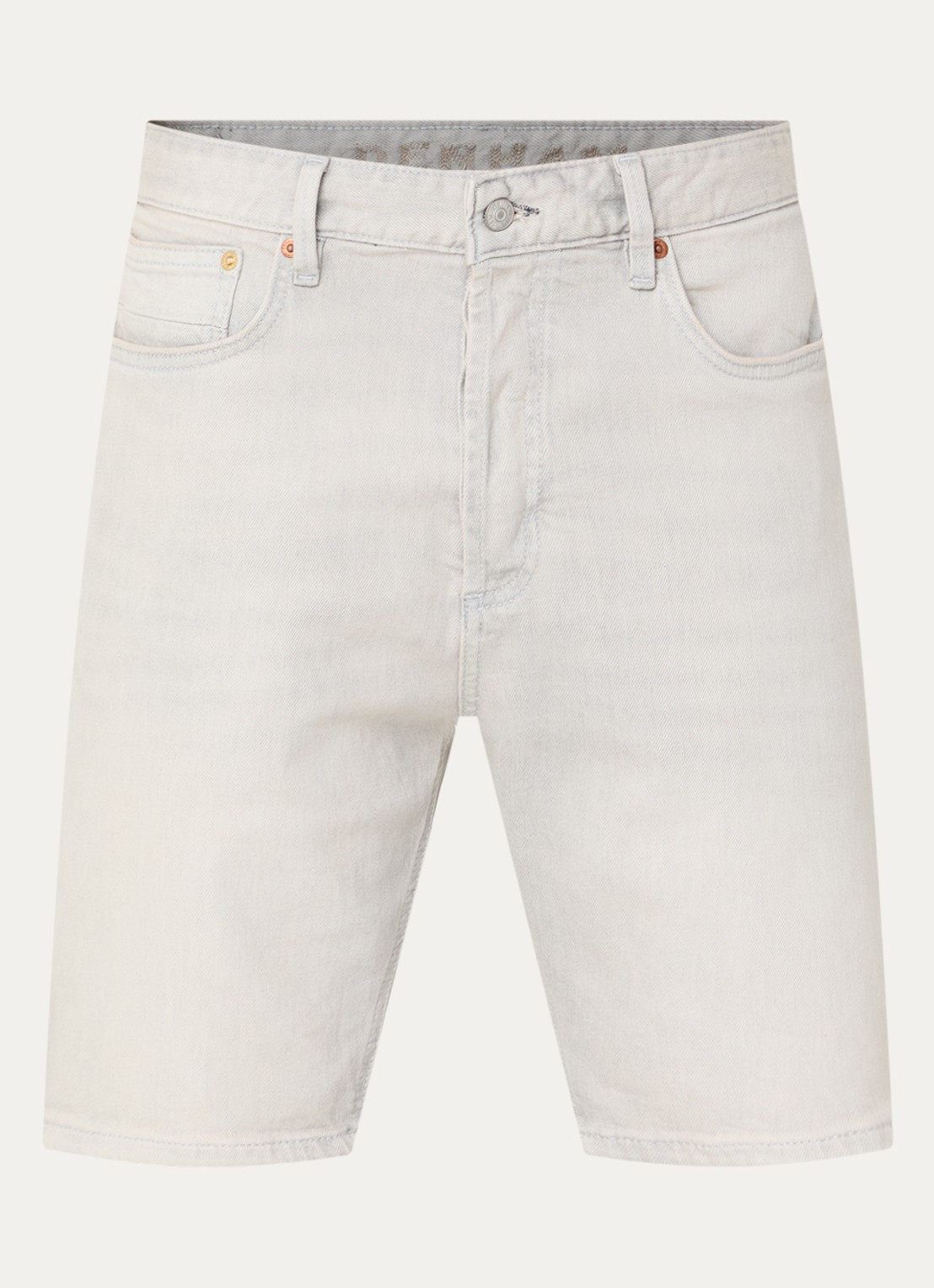 Denham Ridge straight fit korte broek van denim - voorkant 2 grijs