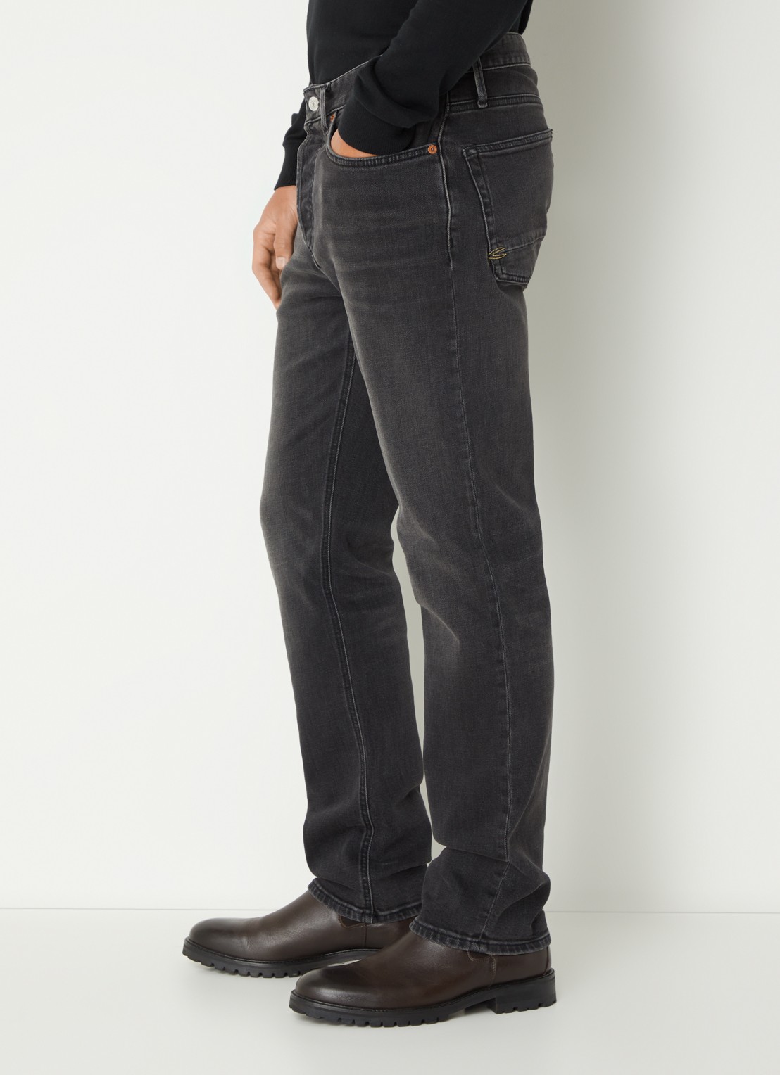 Denham Ridge straight leg jeans met gekleurde wassing - detail 5 zwart