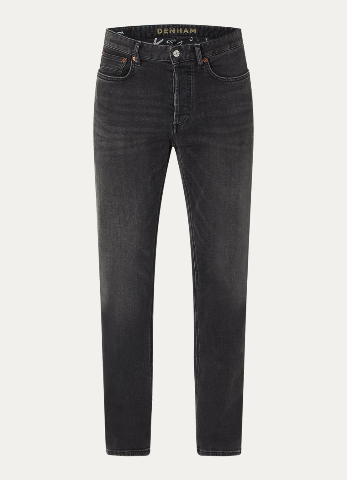 Denham Ridge straight leg jeans met gekleurde wassing - voorkant 2 zwart