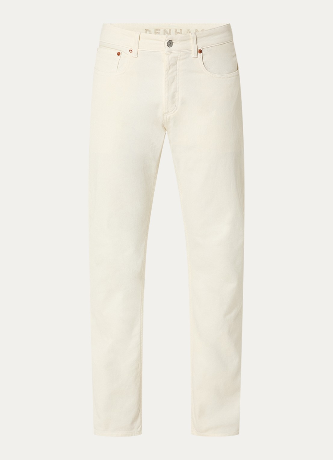 Denham Ridge straight leg jeans met gekleurde wassing - voorkant 4 gebroken wit