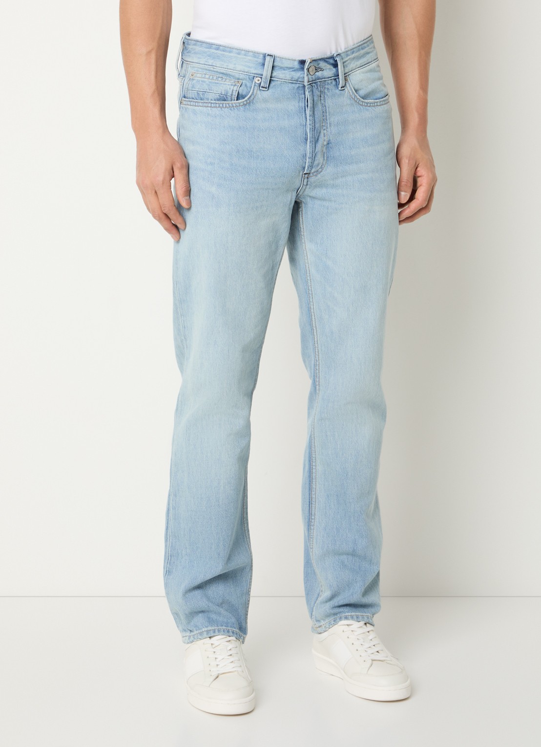 Denham Ridge straight leg jeans met lichte wassing - detail 2 indigo