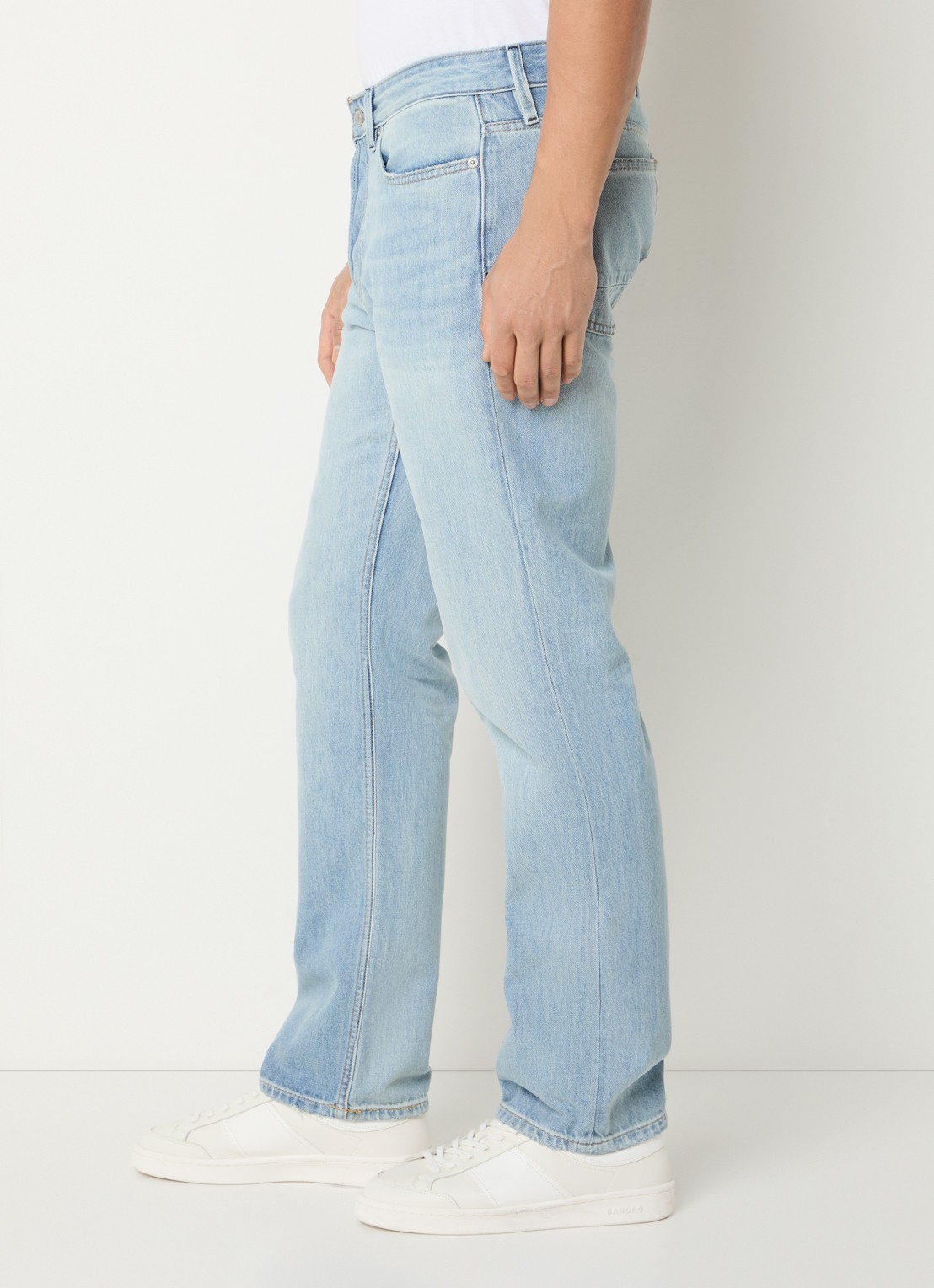 Denham Ridge straight leg jeans met lichte wassing - detail 3 indigo