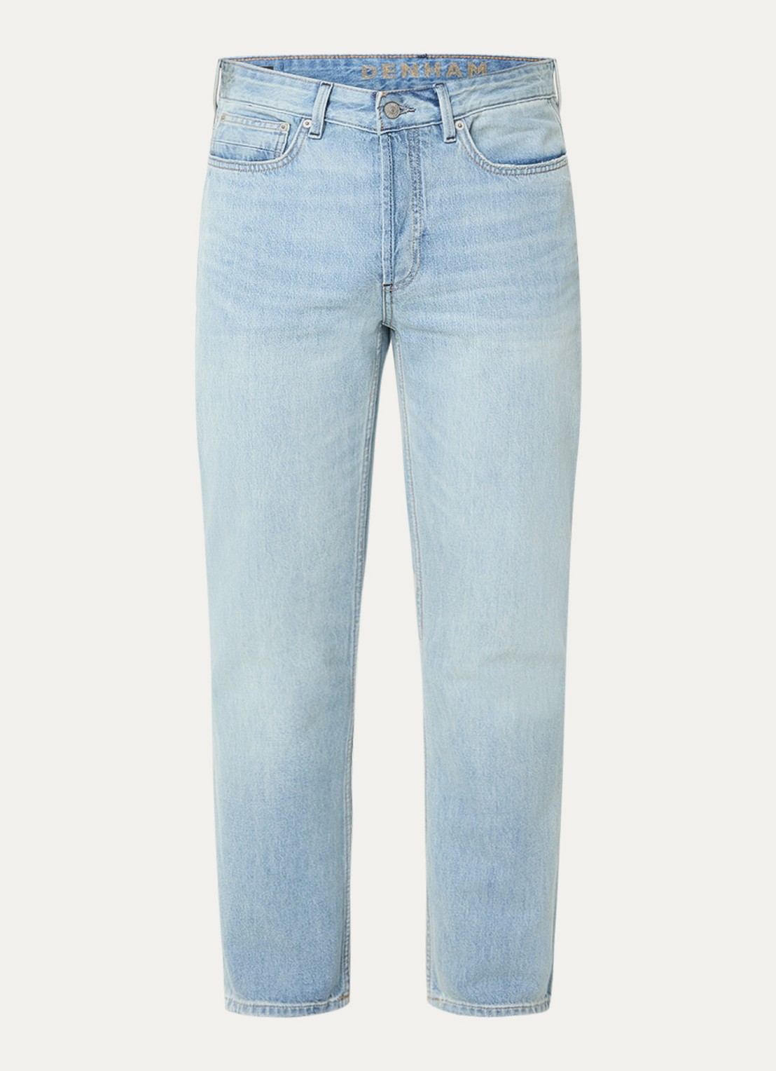 Denham Ridge straight leg jeans met lichte wassing - voorkant 4 indigo