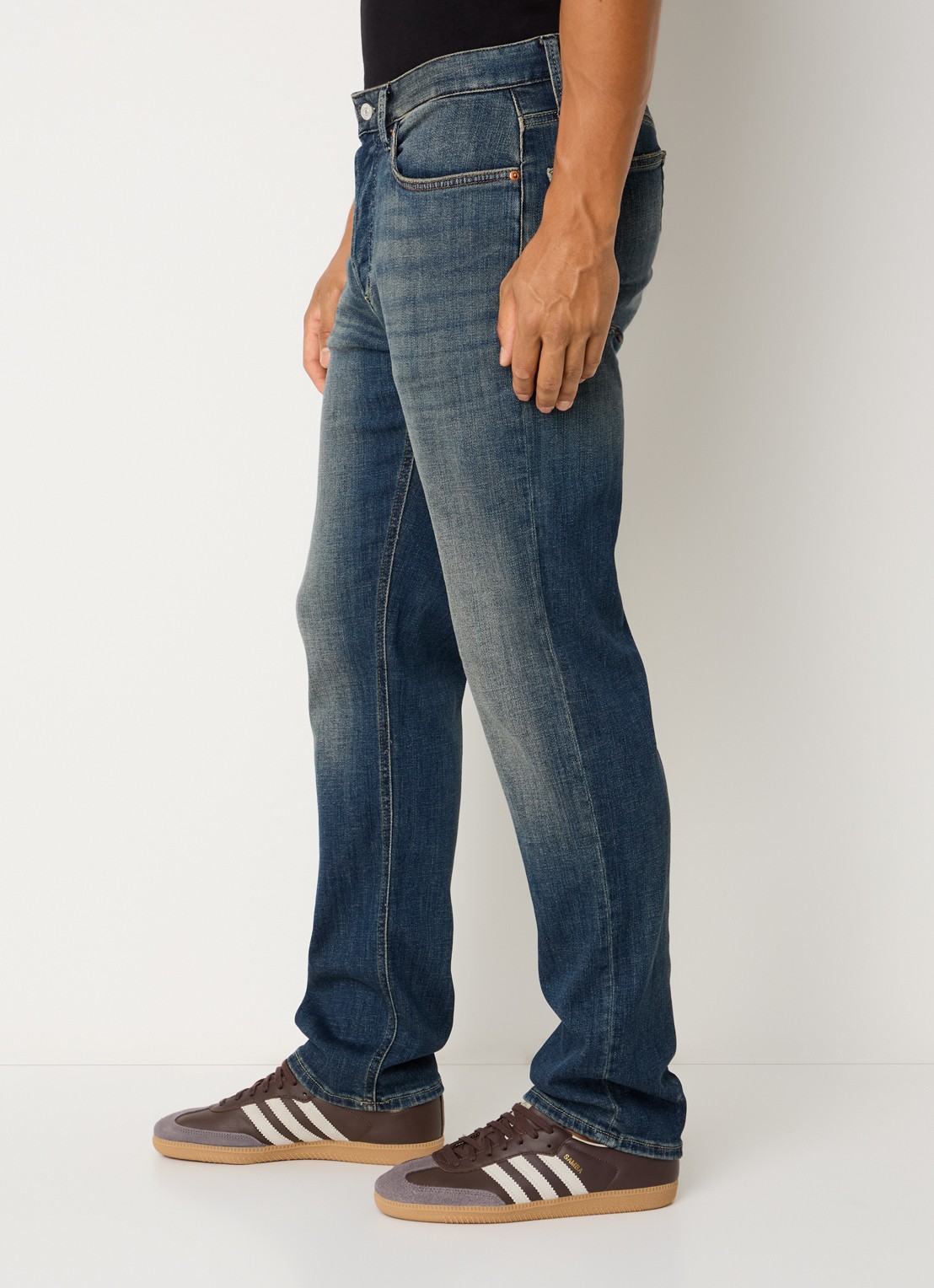 Denham Ridge straight leg jeans met medium wassing - detail 4 indigo