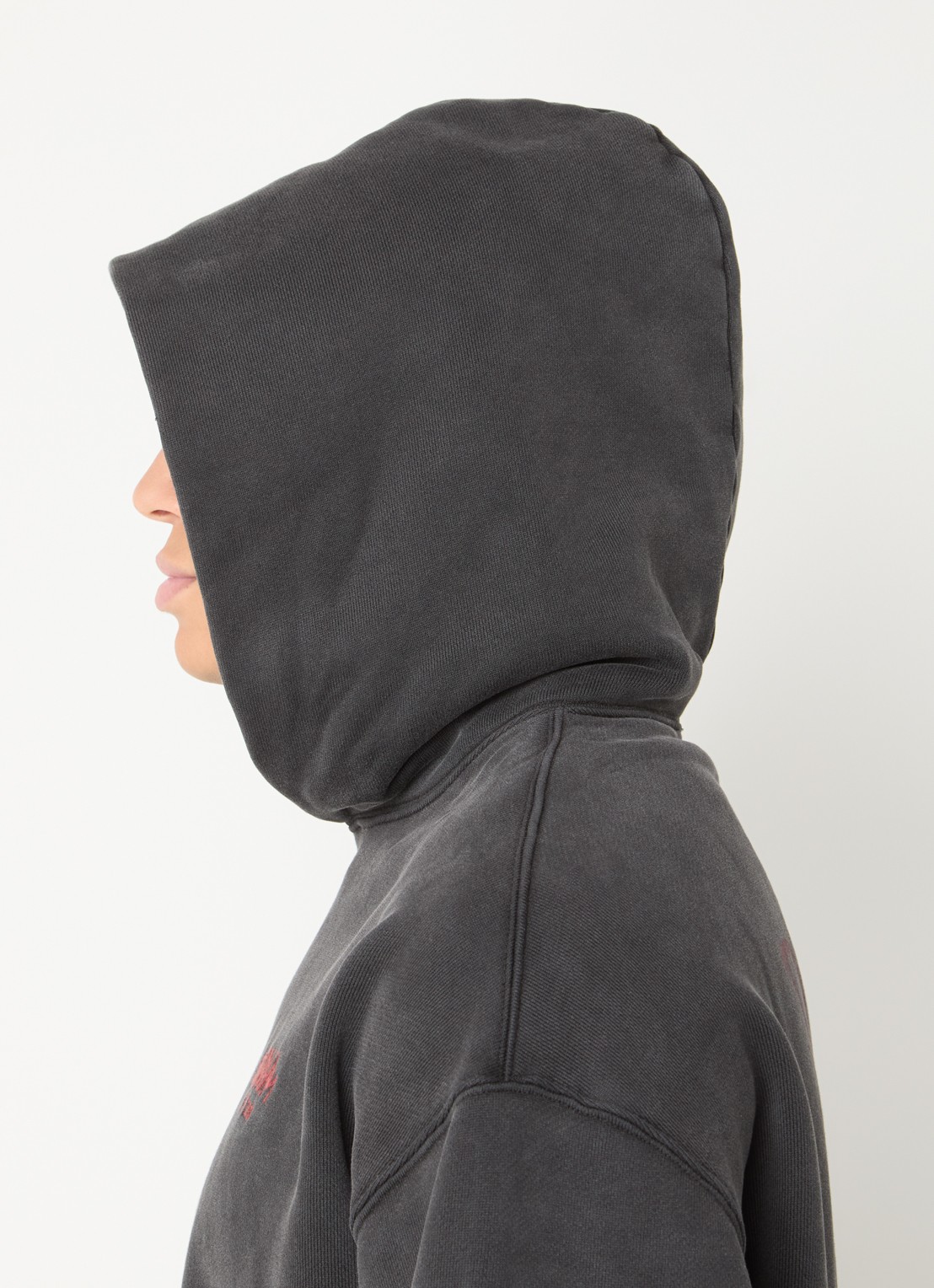 Denham Rose hoodie met logo- en backprint - detail 3 antraciet