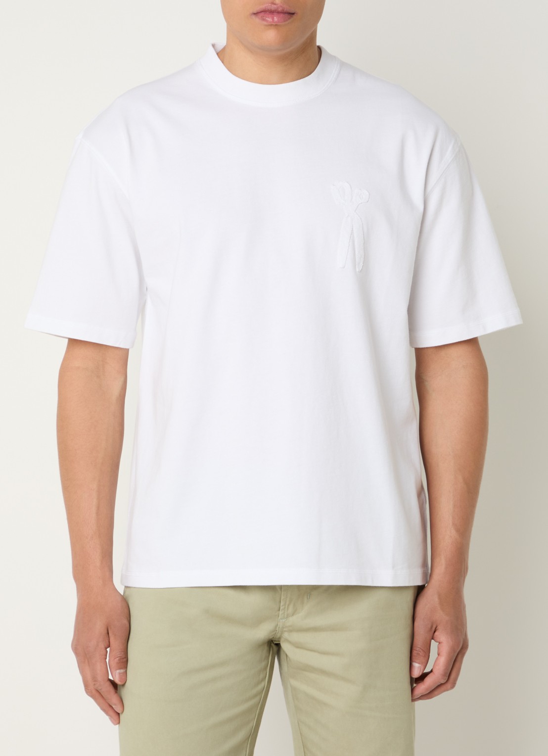 Denham Scissor patch T-shirt met ronde hals - detail 4 wit
