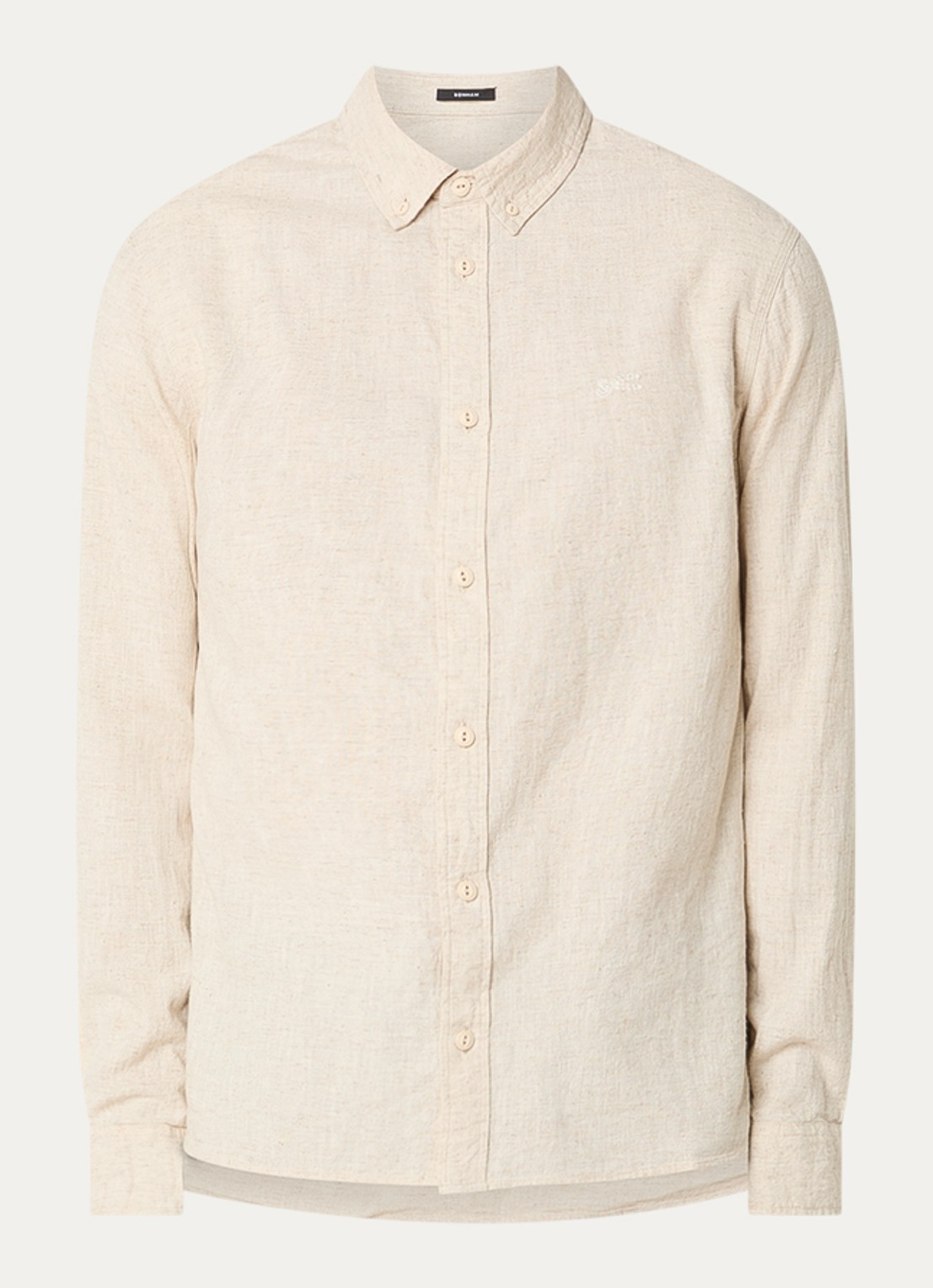 Denham Scissor regular fit overhemd in linnenblend - voorkant 3 beige