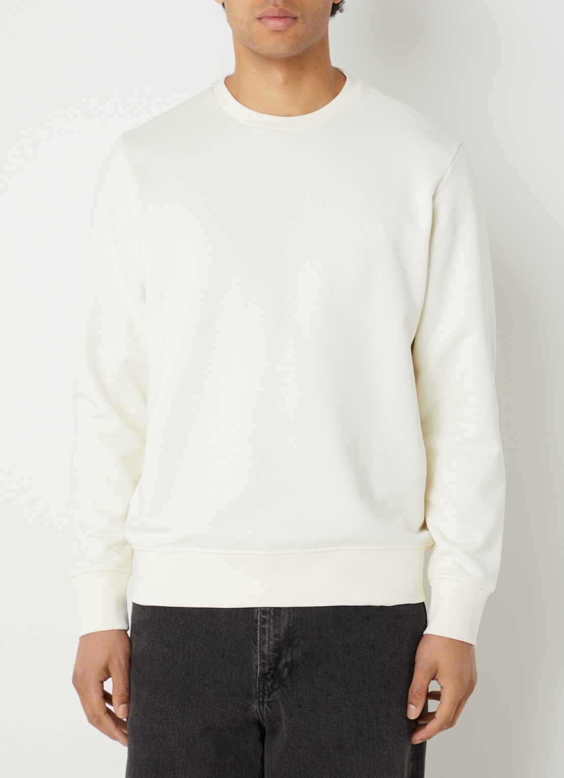 Denham Scissor sweater met logoborduring - detail 4 gebroken wit