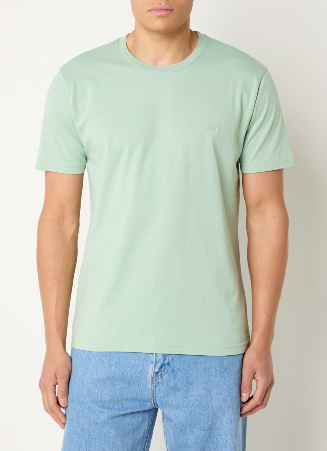 Denham Scissor T-shirt met logoborduring - detail 2 lichtgroen