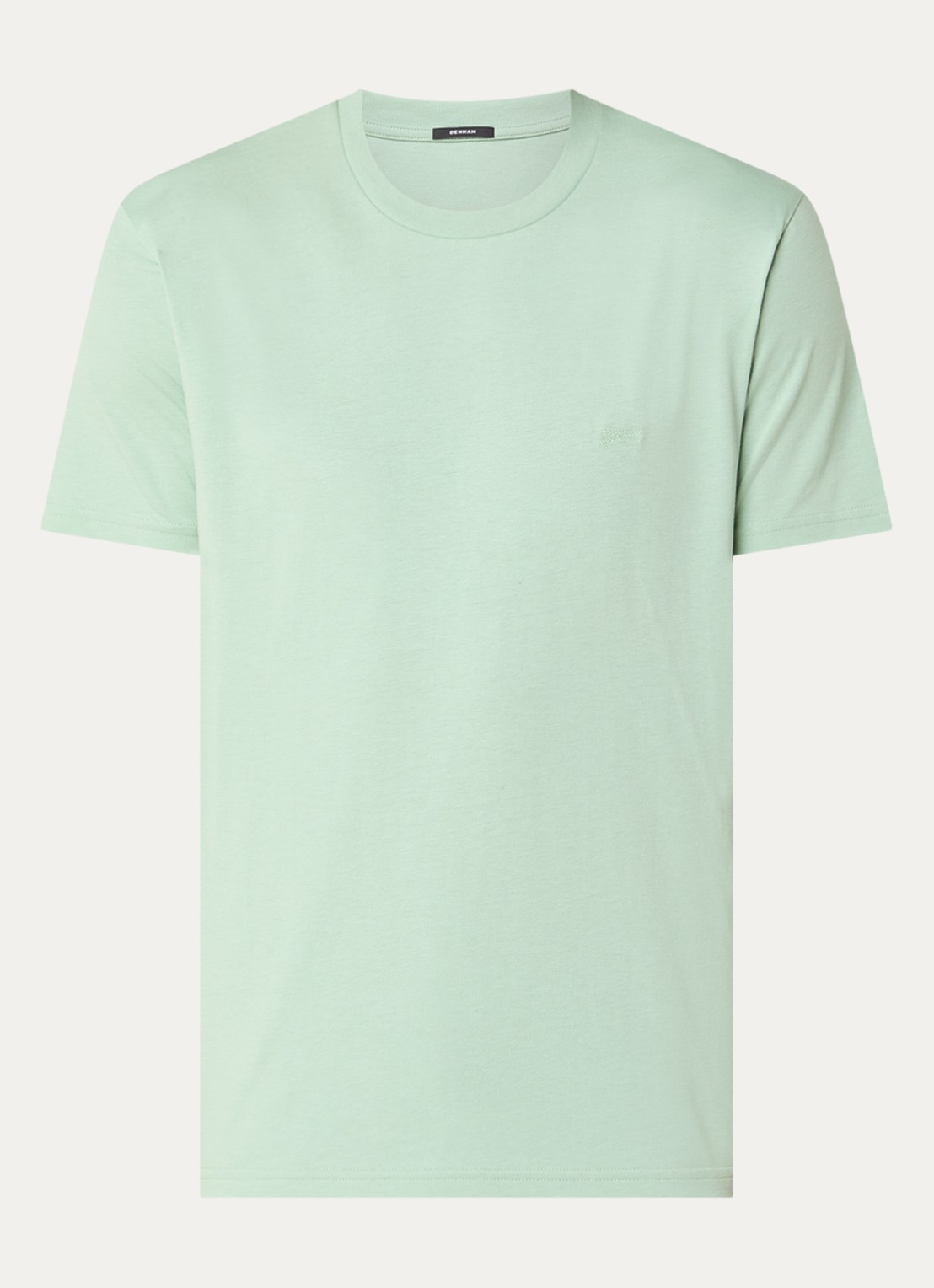 Denham Scissor T-shirt met logoborduring - voorkant 3 lichtgroen