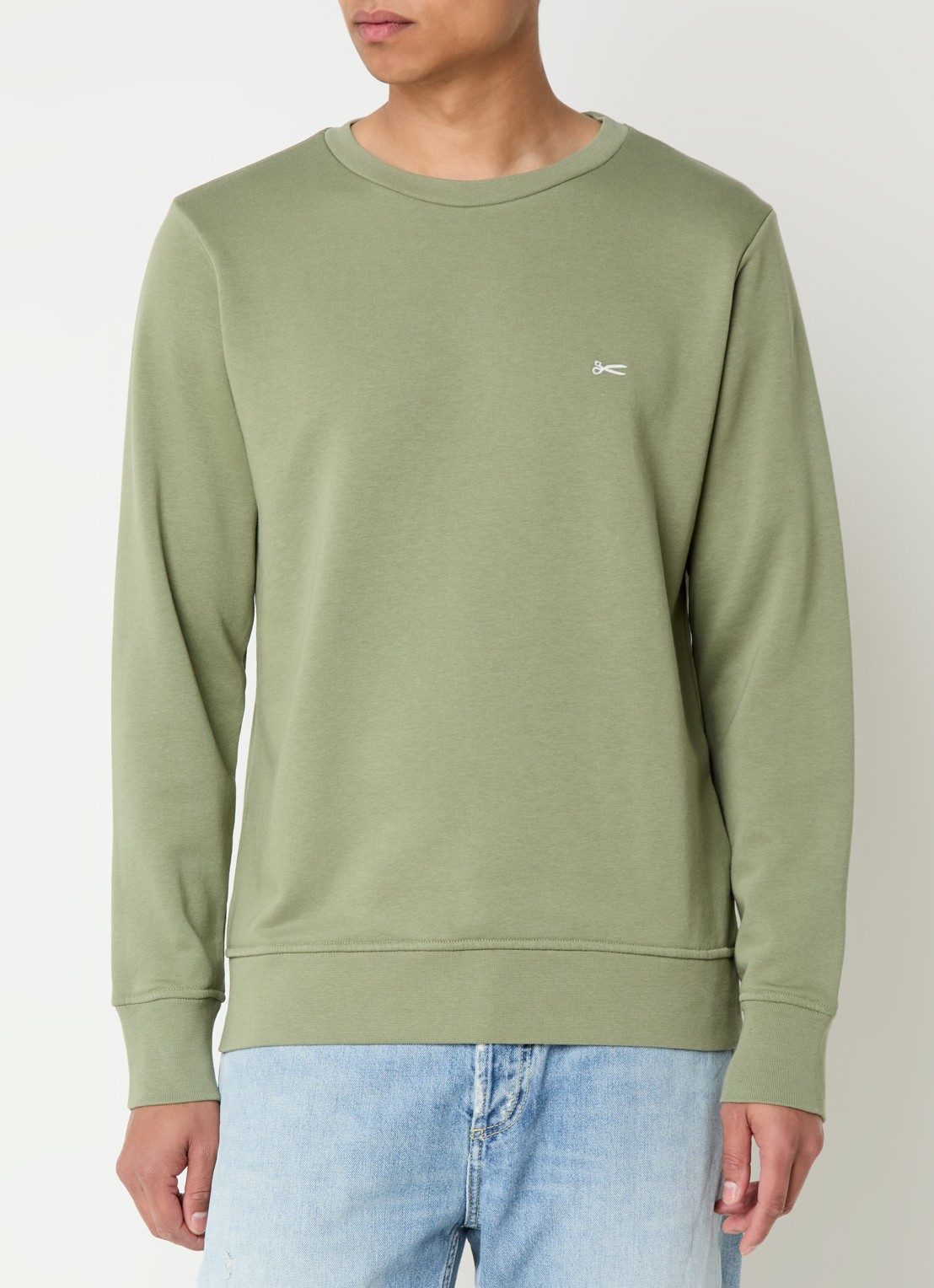 Denham Sweater met logo - detail 4 bronsgroen