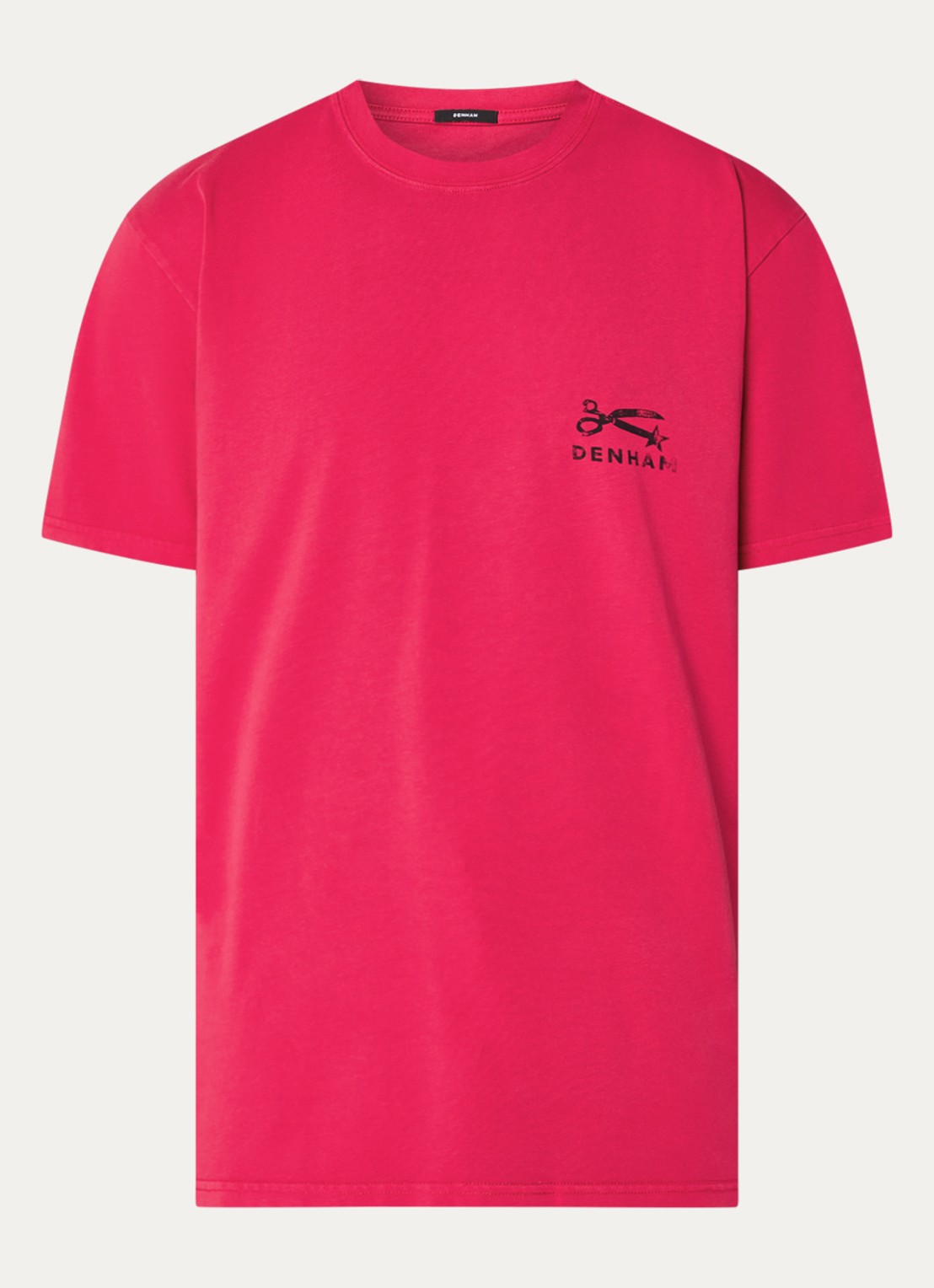 Denham T-shirt met logo- en backprint - voorkant rood