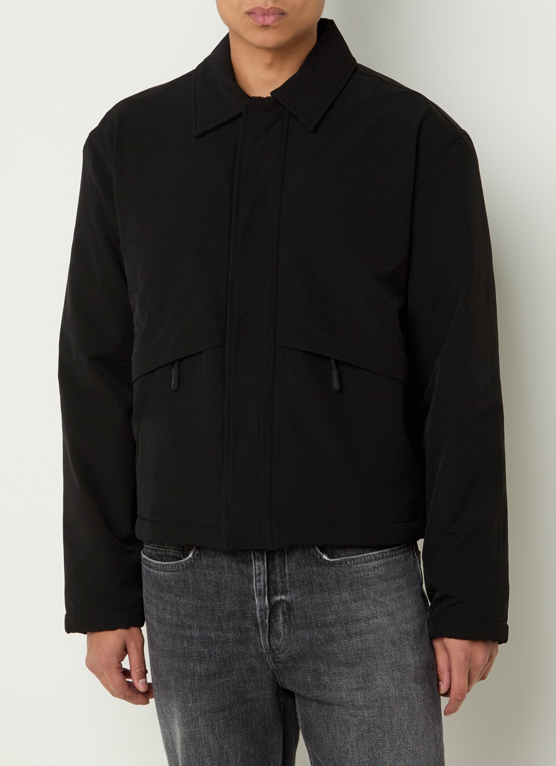 Denham Uni cropped jack met ritszakken - detail 3 zwart