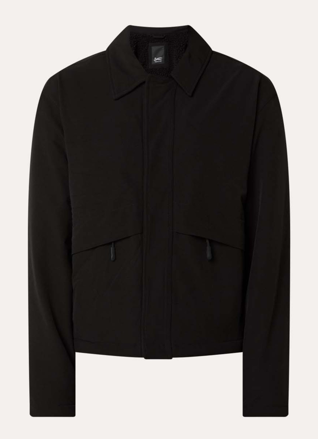 Denham Uni cropped jack met ritszakken - voorkant zwart