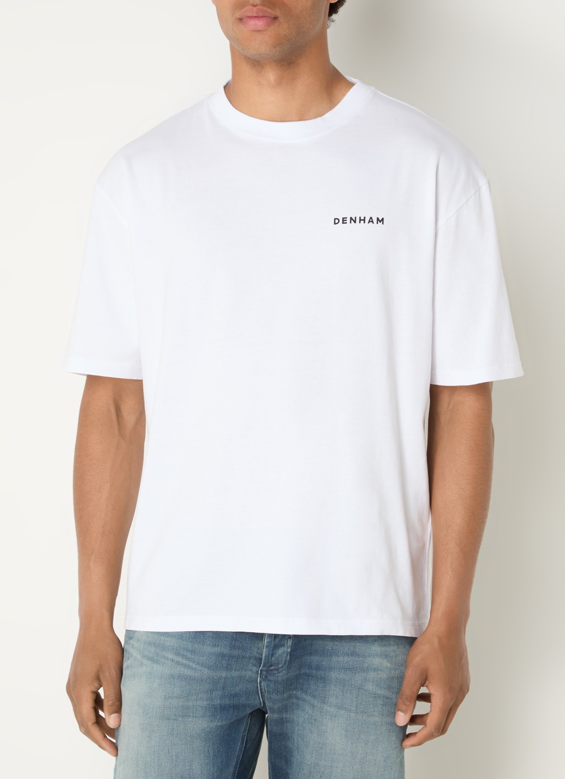 Denham Yatai T-shirt met logo- en backprint - achterkant wit