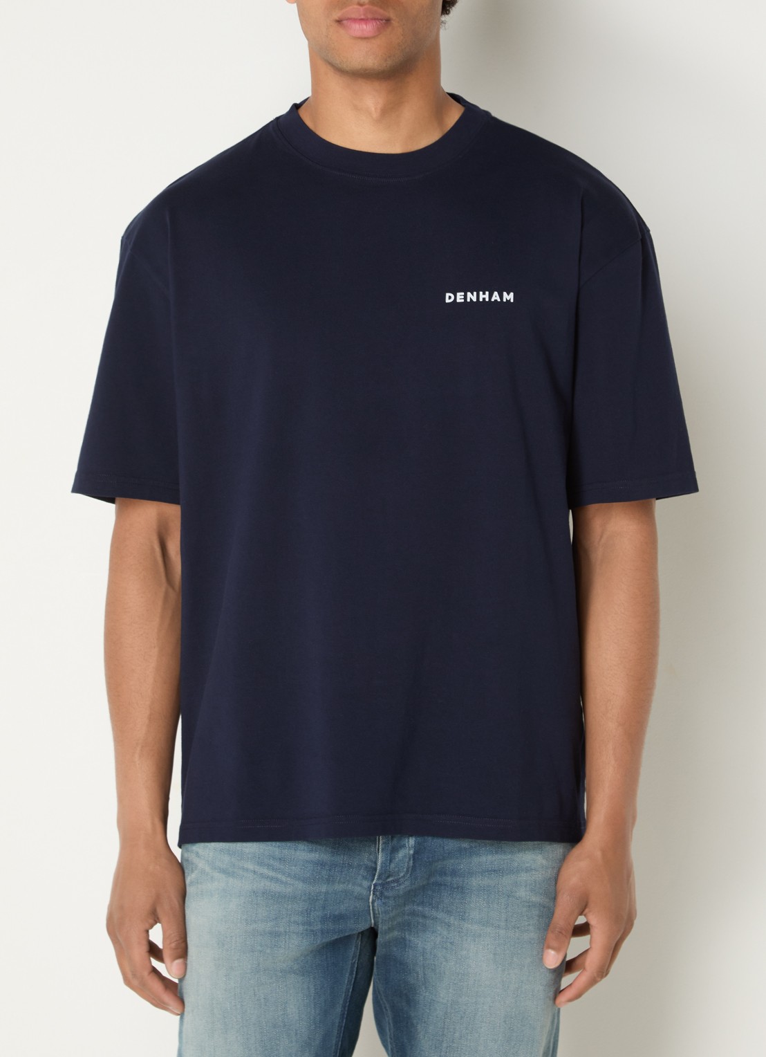 Denham Yatai T-shirt met logo- en backprint - achterkant 4 donkerblauw