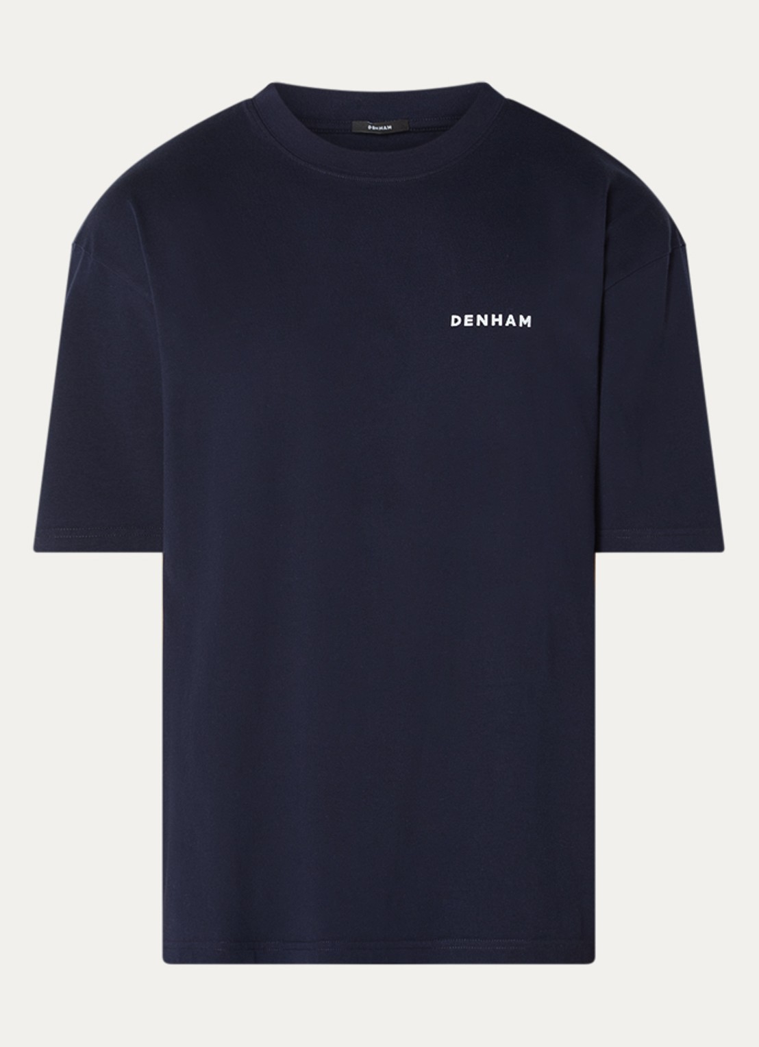 Denham Yatai T-shirt met logo- en backprint - voorkant 2 donkerblauw
