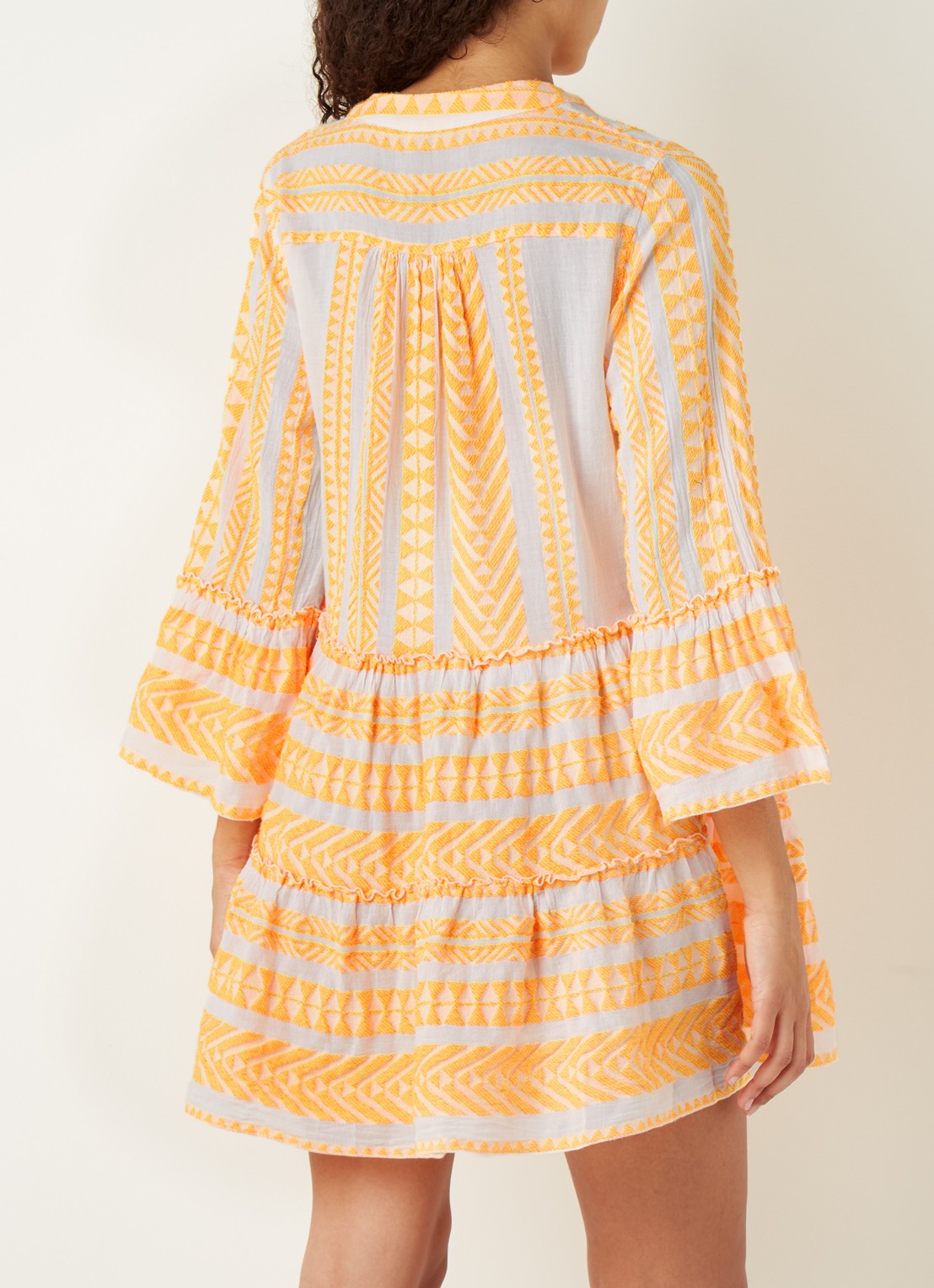Devotion Ella mini strandjurk met print  - achterkant 2 orange