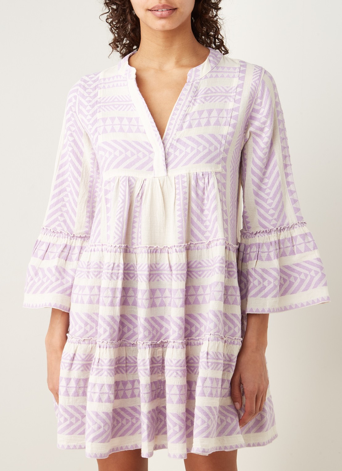 Devotion Ella mini tuniekjurk met print - detail 4 lila
