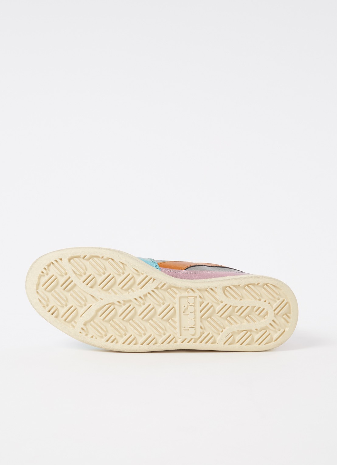 Diadora Mi Basket Low sneaker van leer met metallic finish - detail 5 blauw