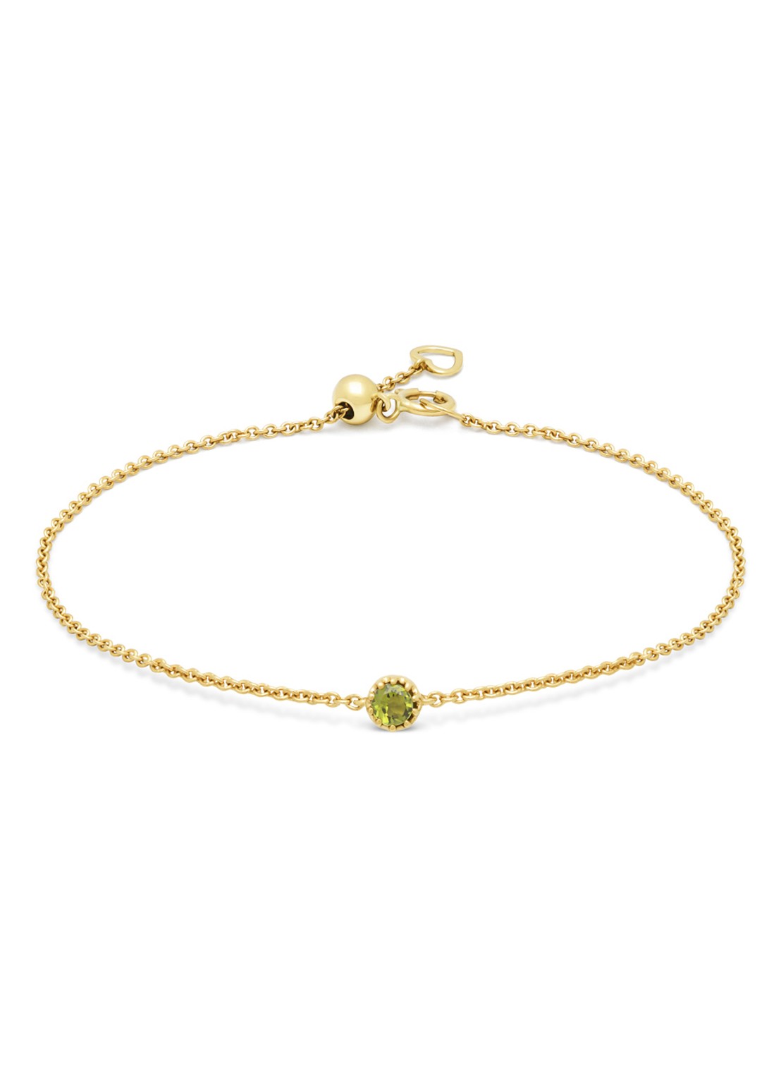 Diamond Point Geelgouden armband, 0.12 ct groene tourmalijn, Joy - voorkant geelgoud