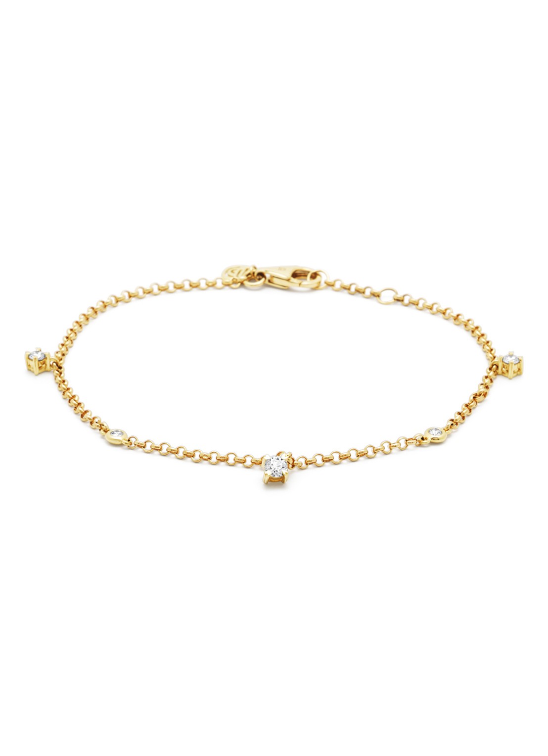 Diamond Point Geelgouden armband, 0.23 ct diamant, Hearts & Arrows - voorkant 2 geelgoud