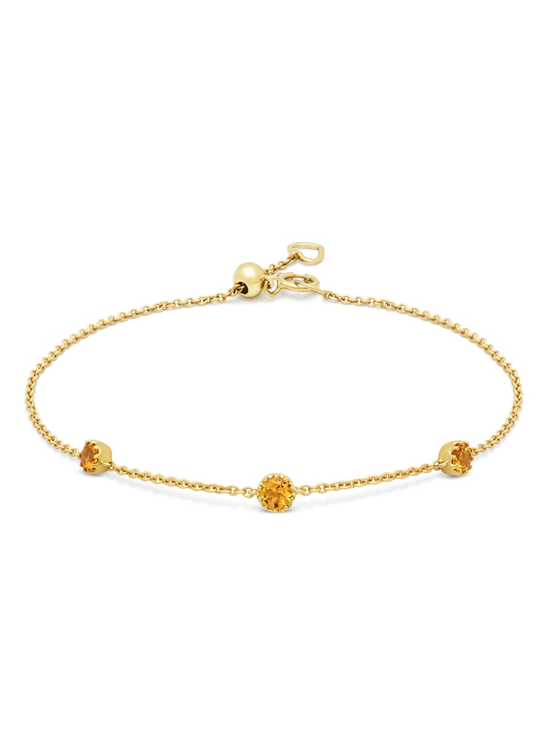 Diamond Point Geelgouden armband, 0.29 ct madeira citrien, Joy - voorkant geelgoud