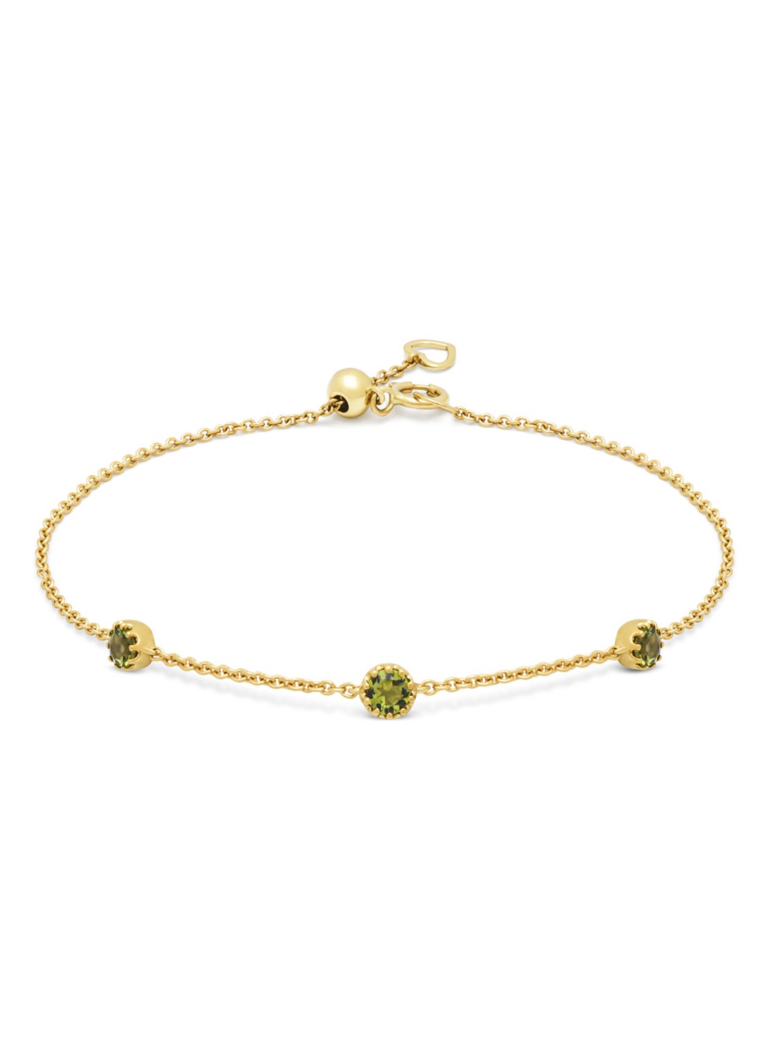 Diamond Point Geelgouden armband, 0.32 ct groene tourmalijn, Joy - voorkant 2 geelgoud