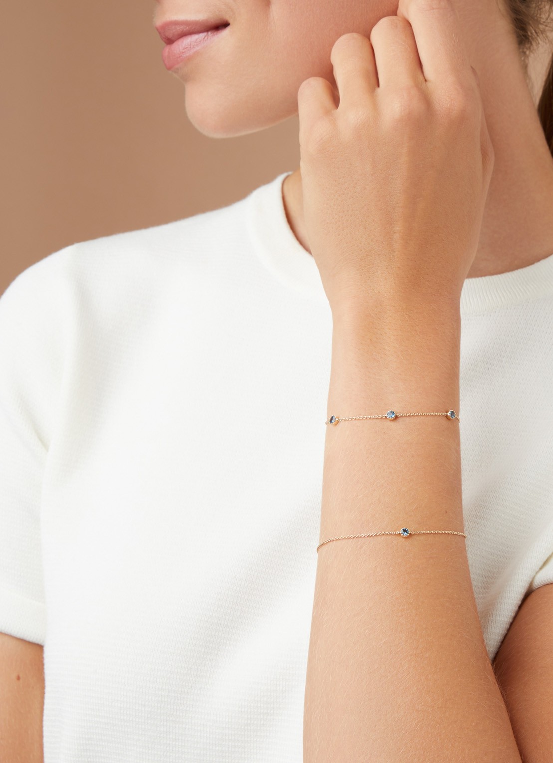 Diamond Point Geelgouden armband, 0.42 ct london topaas, Joy - voorkant 2 geelgoud
