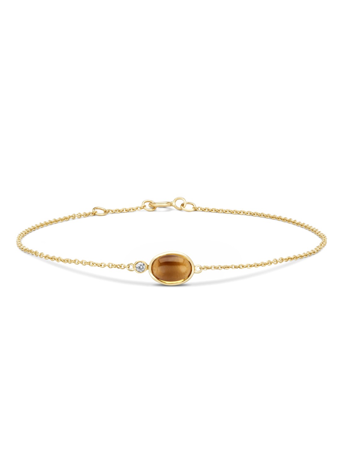 Diamond Point Geelgouden armband, 0.85 ct citrien, Little Drops - voorkant geelgoud