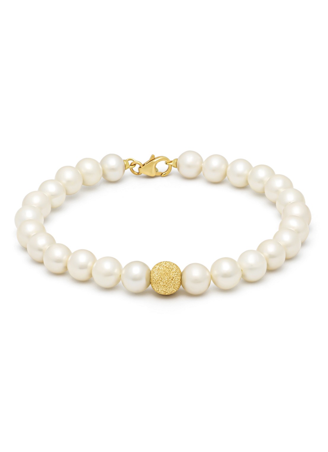 Diamond Point Geelgouden armband Rivièra - voorkant 4 wit