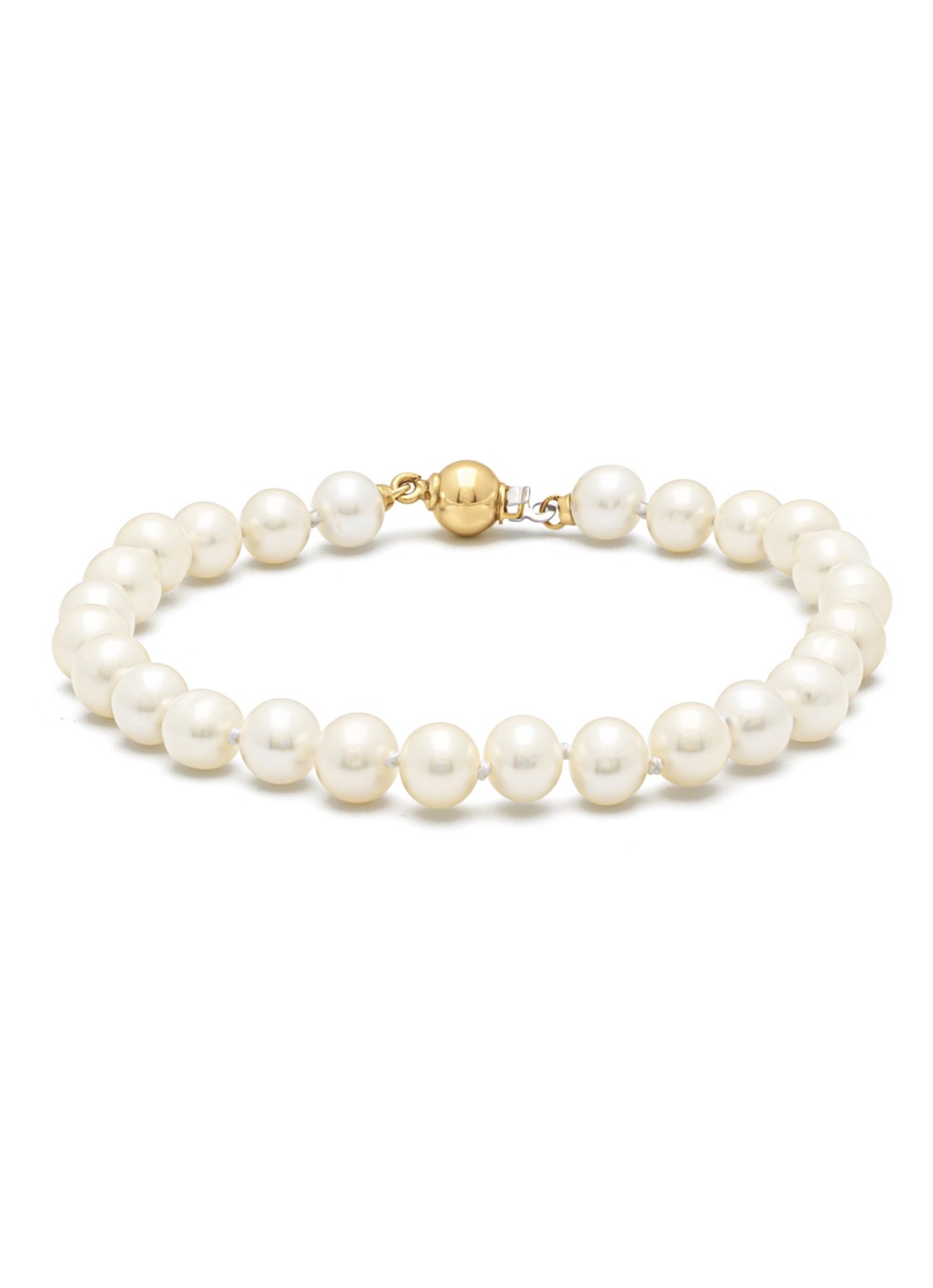 Diamond Point Geelgouden armband Rivièra - voorkant wit