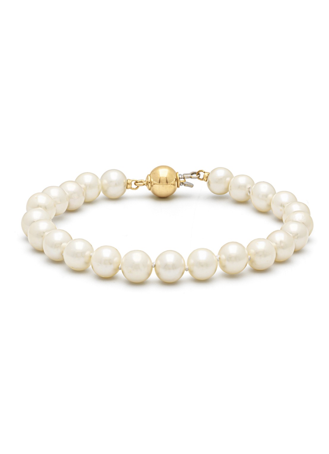 Diamond Point Geelgouden armband Rivièra - voorkant wit
