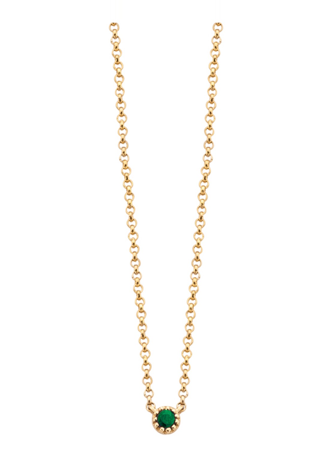 Diamond Point Geelgouden collier 0.04 ct smaragd Joy - voorkant goud