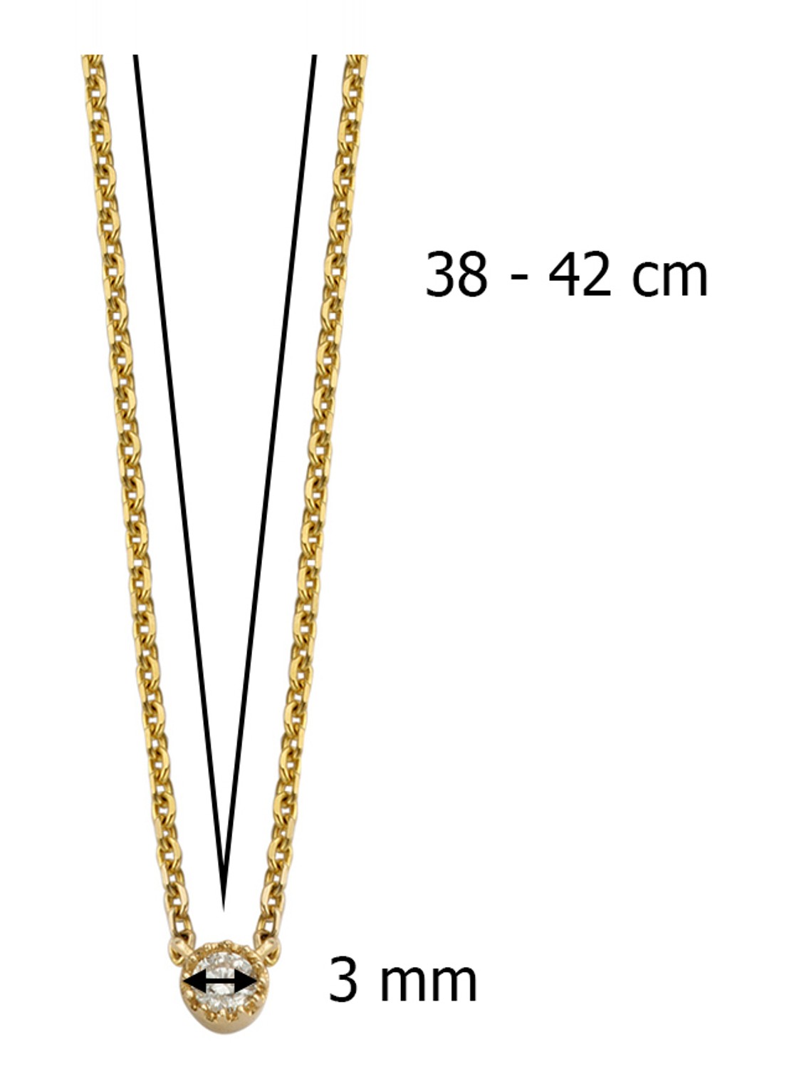 Diamond Point Geelgouden collier 0.05 ct diamant Joy - detail goud
