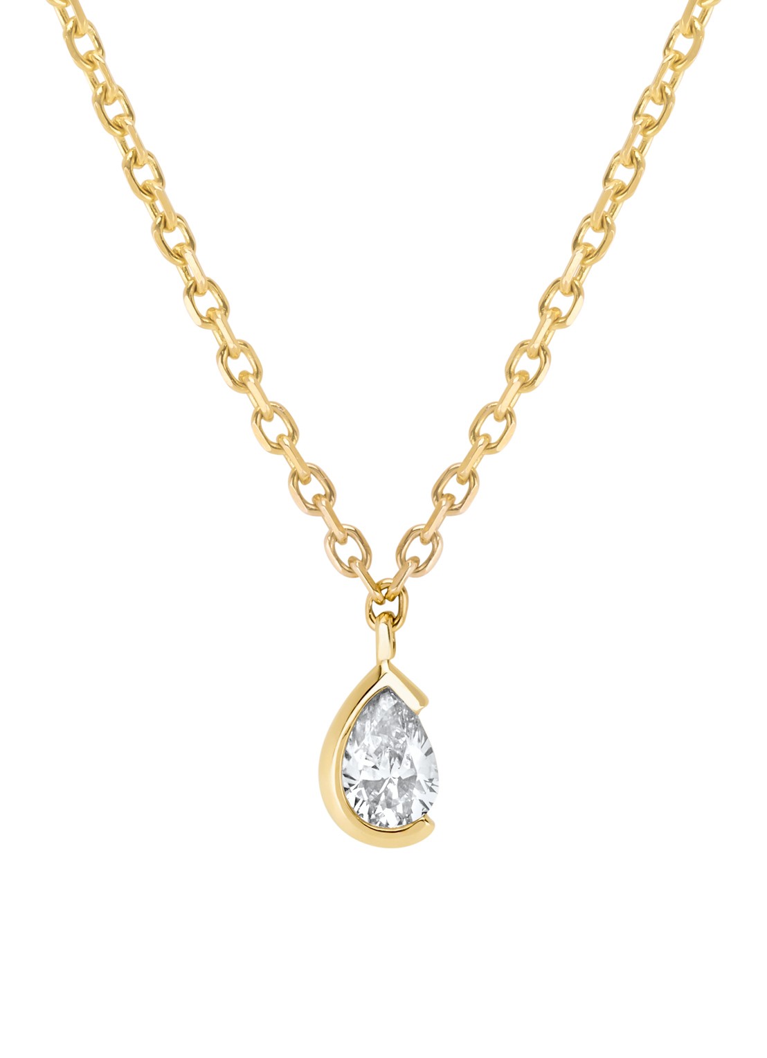 Diamond Point Geelgouden collier, 0.09 ct diamant, Starlight - voorkant geelgoud