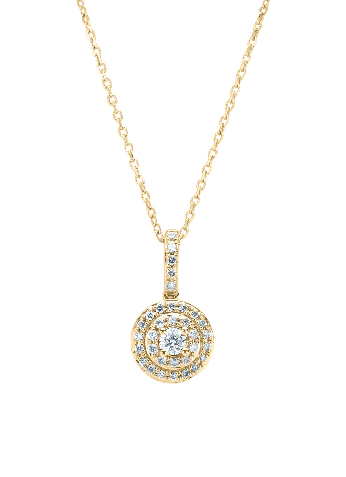 Diamond Point Geelgouden collier, 0.19 ct diamant, Petite Romance - voorkant 2 geelgoud