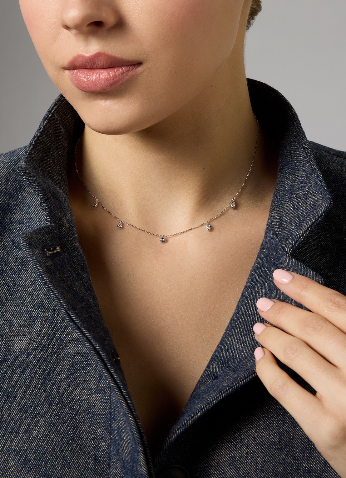 Diamond Point Geelgouden collier, 0.42 ct diamant, Starlight - voorkant 2 geelgoud