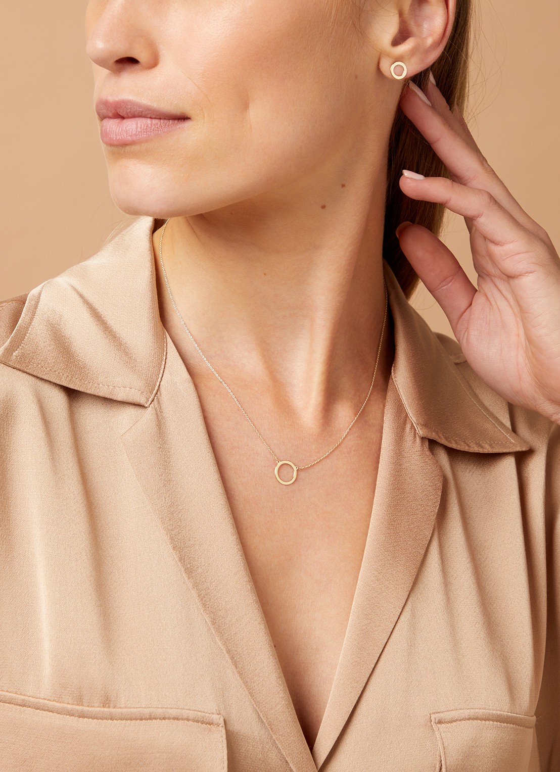 Diamond Point Geelgouden collier Marigold - voorkant 2 geelgoud