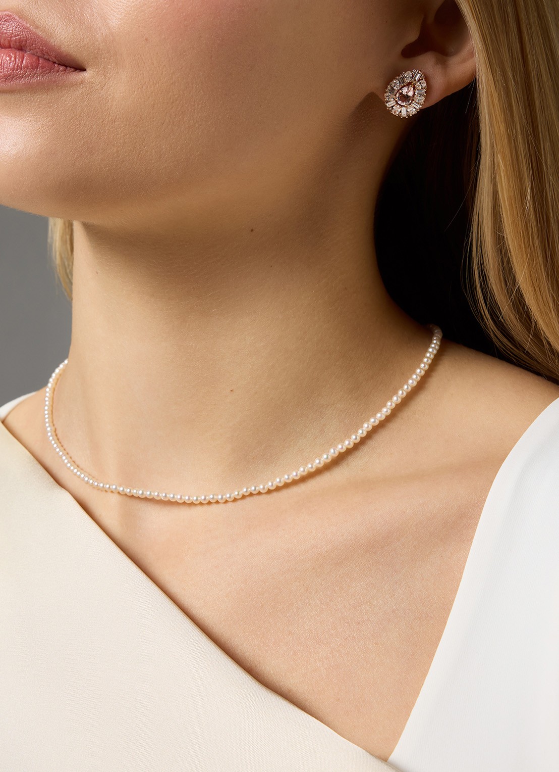 Diamond Point Geelgouden collier Rivièra - voorkant 3 geelgoud