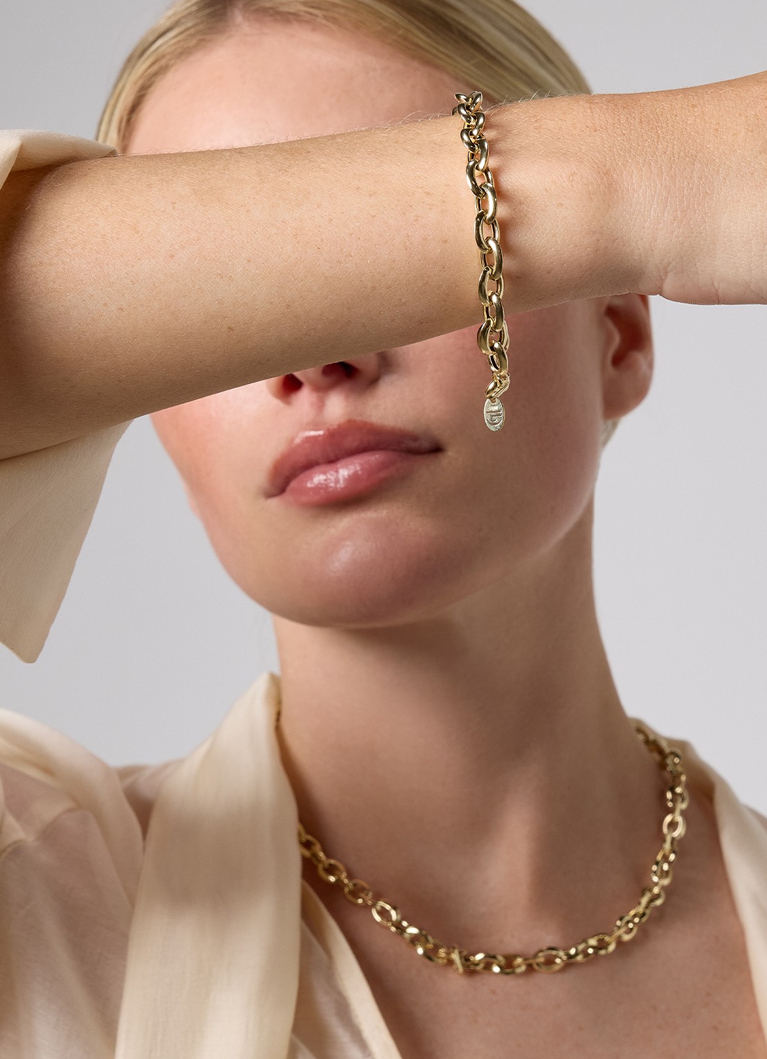 Diamond Point Geelgouden collier Timeless Treasures 45 cm - detail 5 geelgoud