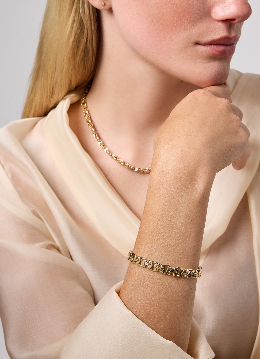 Diamond Point Geelgouden collier Timeless Treasures 45 cm - detail 3 geelgoud