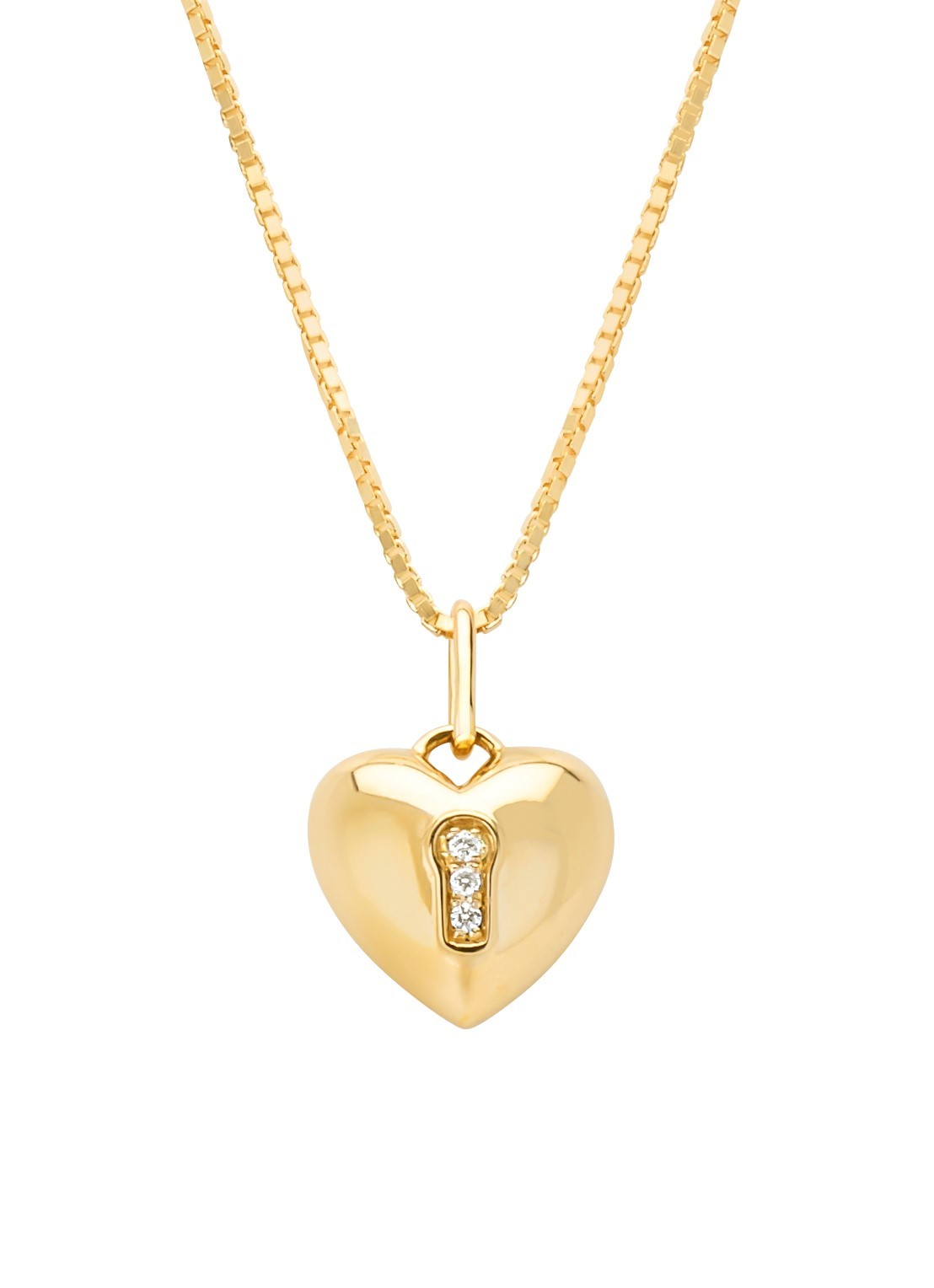 Diamond Point Geelgouden hanger, 0.02 ct diamant, Timeless Treasures - voorkant 3 geelgoud