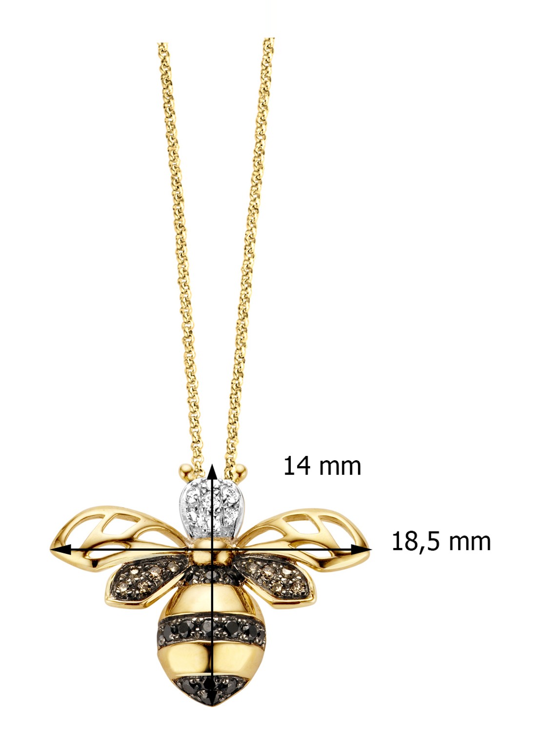 Diamond Point Geelgouden hanger 0.09 ct diamant Queen Bee - detail goud