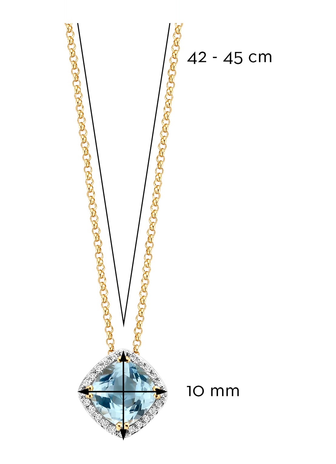 Diamond Point Geelgouden hanger 1.74 ct topaas Fiësta - detail 2 geelgoud